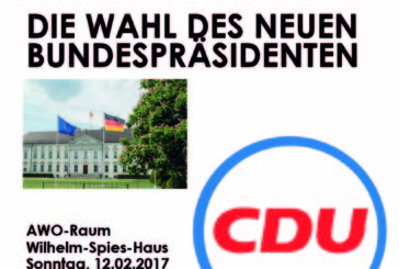 CDU Mz-Laubenheim lädt ein zum Public Politik Viewing: DIE WAHL DES NEUEN BUNDESPRÄSIDENTEN