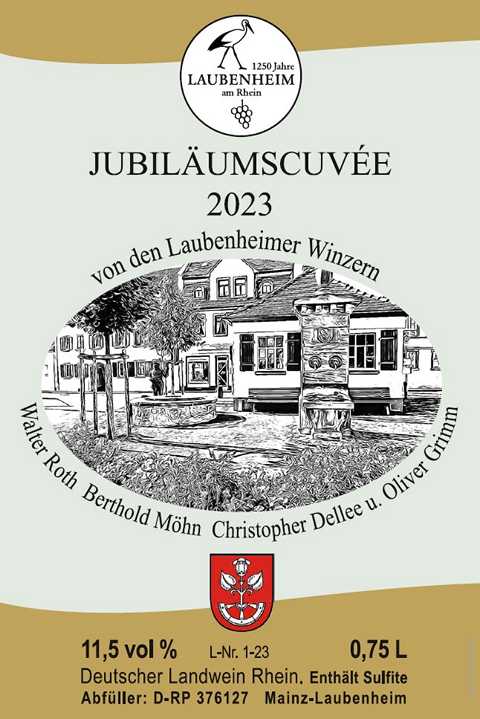 Jubiläumswein Etikett Laubenheim 2023