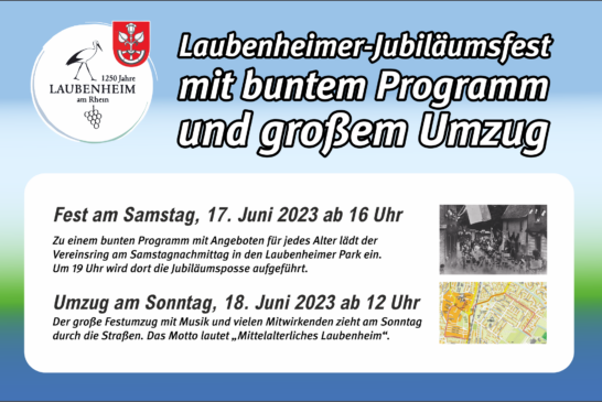 Laubenheimer-Jubiläumsfest 17. und 18. Juni 2023
