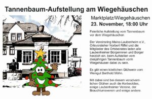 Weinnachtsbaum vorm Wiegehäuschen