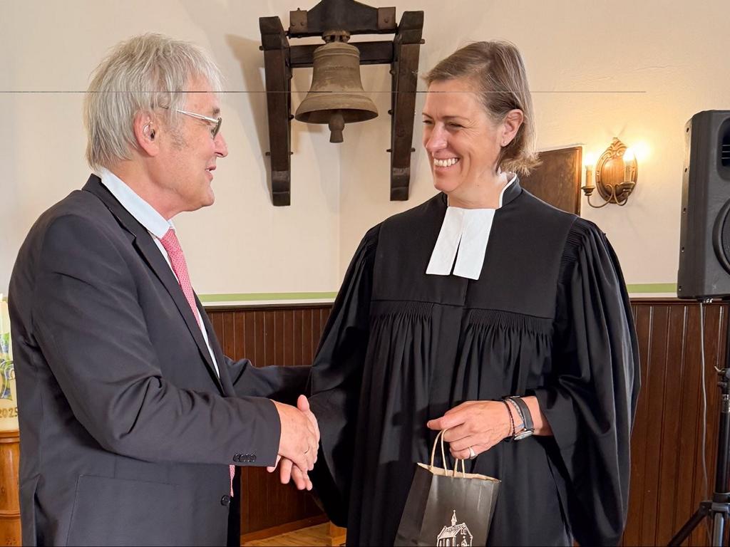 Kaercher-und-die-Proepstin KEV-Vorsitzender Friedhelm Kärcher begrüßte Pröpstin Henriette Crüwell