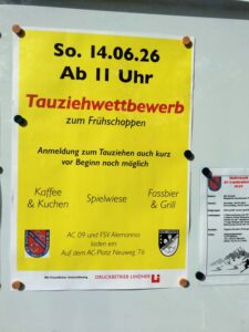 Tauziehwettbewerb mit Frühschoppen, Kaffee & Kuchen, Spielwiese, Fassbier & Grill @ AC-Platz
