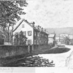 Oppenheimer Straße; Bleistiftgemälde von 1921; Blick zum Marktplatz; </br> Gemäldegeber Franz Löw