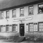 Oppenheimer Straße; Gasthaus Zum Löwen um 1910; links war damals eine Metzgerei</br>Bildgeber Jupp Debo