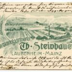 Oppenheimer Straße; Ansichtskarte der ehemaligen Gärtnerei Steinhauer, abgestempelt am 20.08.1910; </br> Bildgeber Magda Wallau