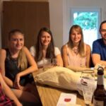 Die Studenten und Studentinnen </br>(v.L.n.R.: Christian Veit, Anna Seegmüller, Lea Vogel, Melanie Friedrich, Christian Schmitt) </br> am 29.05.2018 im Vereinsheim des AC09 bei der Präsentation des Films und weiterer Projekte, die von den Studenten erstellt wurden. </br> Die Projekte werden bald hier vorgestellt.