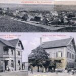 Hans-Zöller-Straße; links Bäckerei Spies, rechts Hofgut Dettweiler; Ansichtskarte abgestempelt 17.04.1916; Bildergeberin Rita Schröer