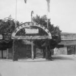 Marktplatz; Dekoration 1952 zum 100-jährigen Jubiläum (nachgeholt statt 1944) der Sängervereinigung Laubenheim Bildgeber Jockel Schmitt