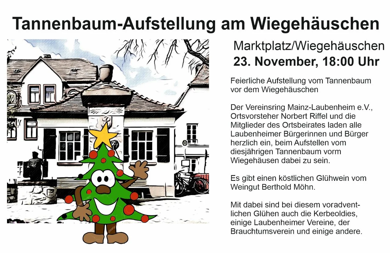 Weinnachtsbaum vorm Wiegehäuschen