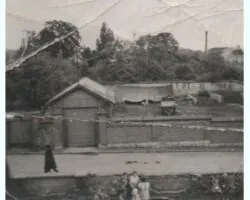 Blick von der Volksschule (heute Wilhelm-Spies-Haus) in die Möhnstraße um 1950, dort später Weinrestaurant Schmitt Bildgeber: Joachim und Michael Horber